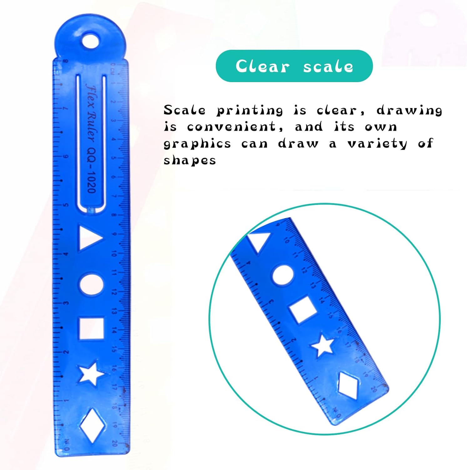 acdokuk 5 PCS Translucent Shatterproof Flexible Ruler, Mixed Pack of 5 ...