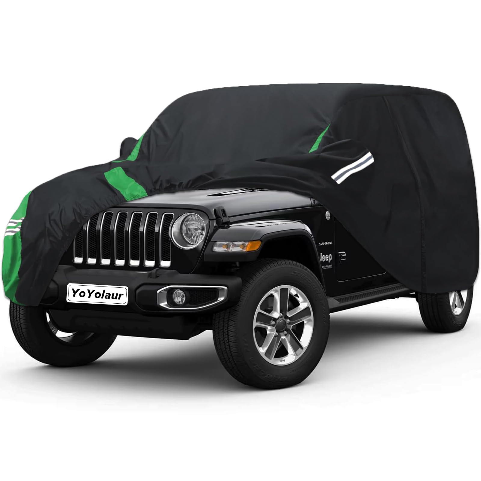 YoYolaur Car Cover Compatible with Jeep Wrangler Waterproof 4 Door Custom Fits for TJ YJ CJ JK JL
