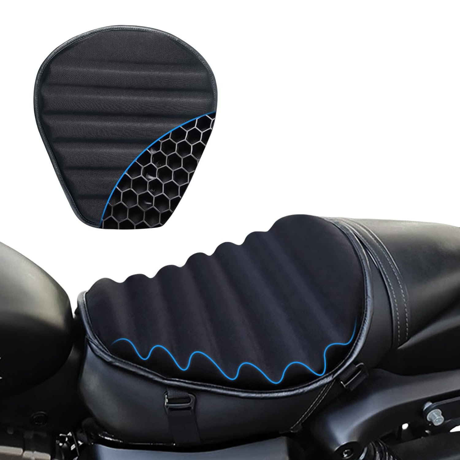 ZORQ Motorcycle Seat Cushion for Benelli TRK 502 2017-pr, Protecting Cushion Seat Cover 3D Shock Absorbing Pressure Relief Air Pad Breathable and Comfortable