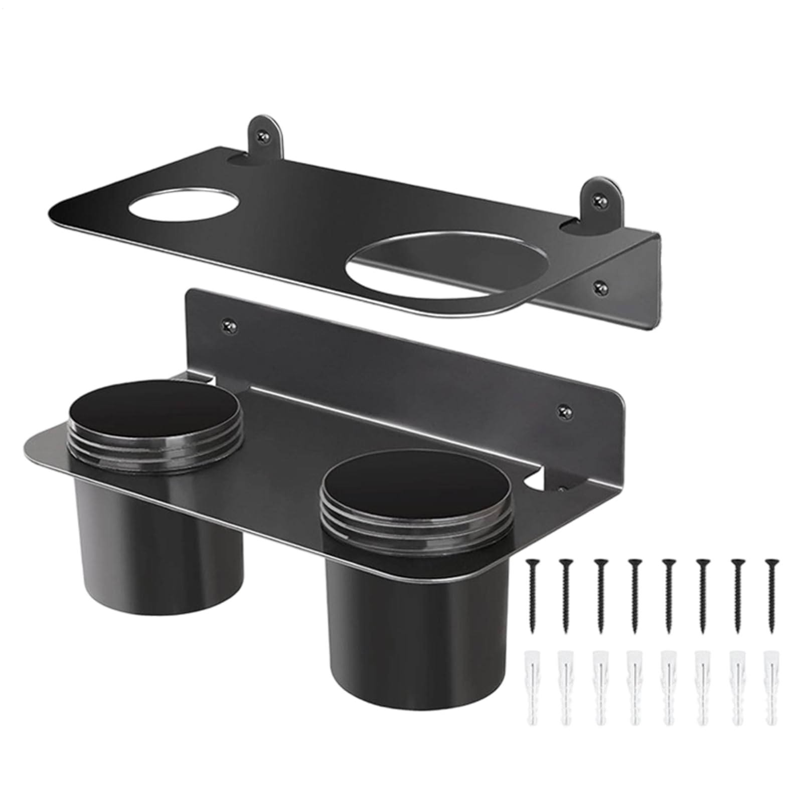 Soporte para embudos de pared con dos tazas extraíbles de drenaje 8