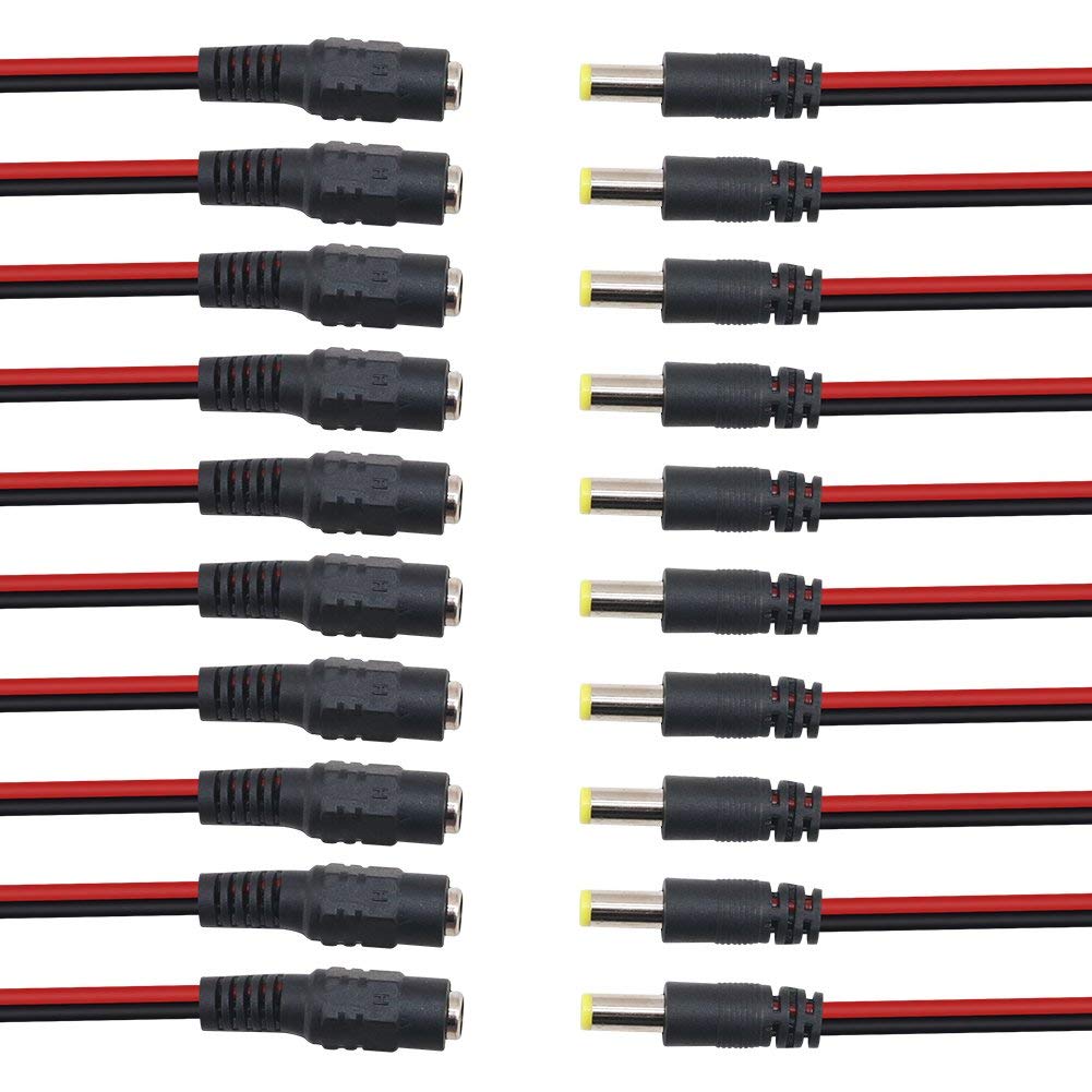Fuente De Alimentación X20 DC 12V 1~38V - 10 Enchufes Femeninos + 10 Jacks Masculinos 5.5mm X 2.1mm Conector De Cable De Alimentación Repuestos - Marca Francesa Adaptable