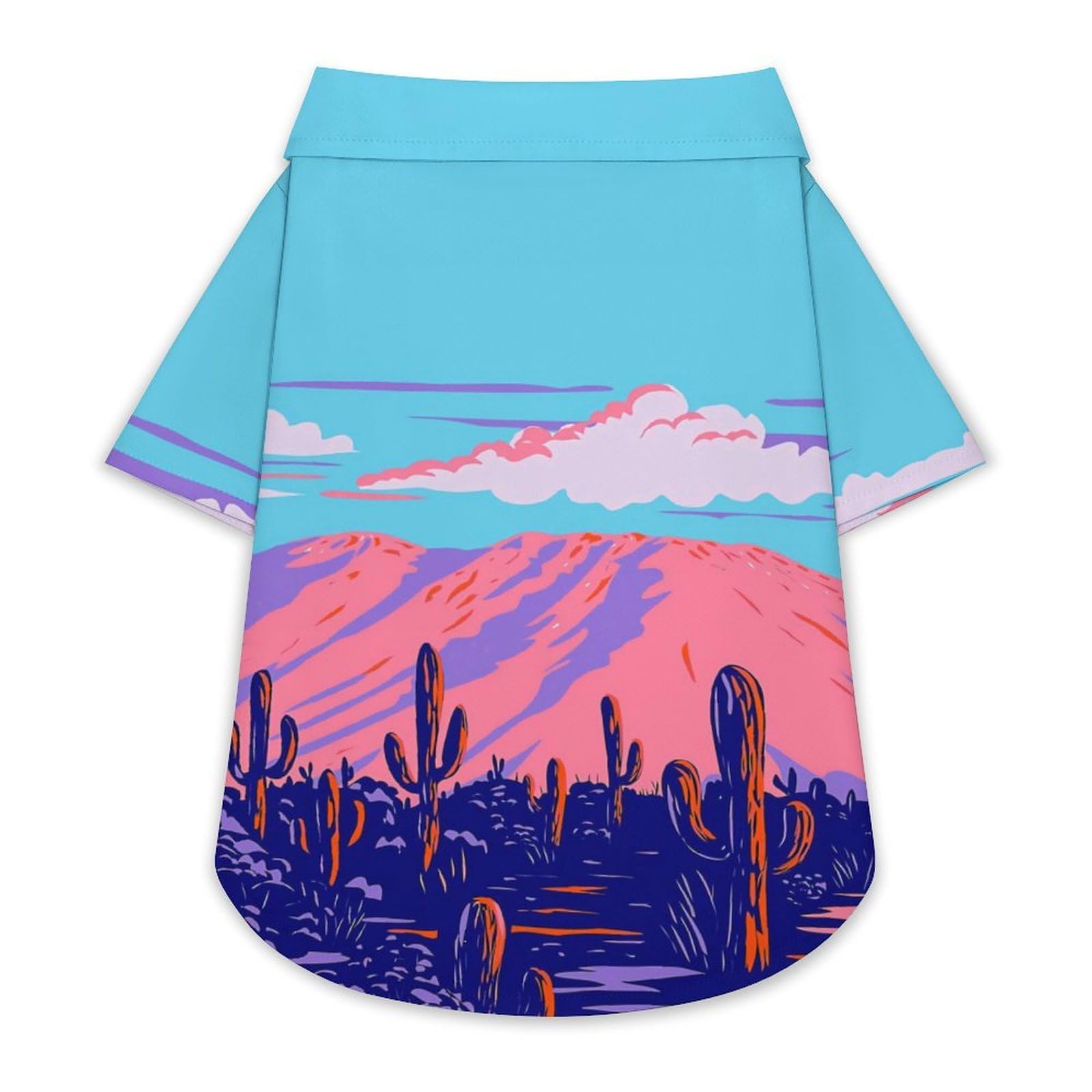 Anime Cactus Purple Poster Dog Shirts for XX-Large Dogs Girl Boy Travel Hiking Cat Shirt Hawaiian Beach Party T-Shirt Puppy Button Up Short Sleeve