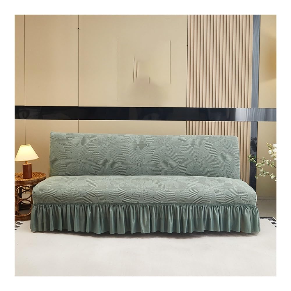 Housses de futon sans accoudoirs pour rénover un canapé-lit usé avec jupe à volants