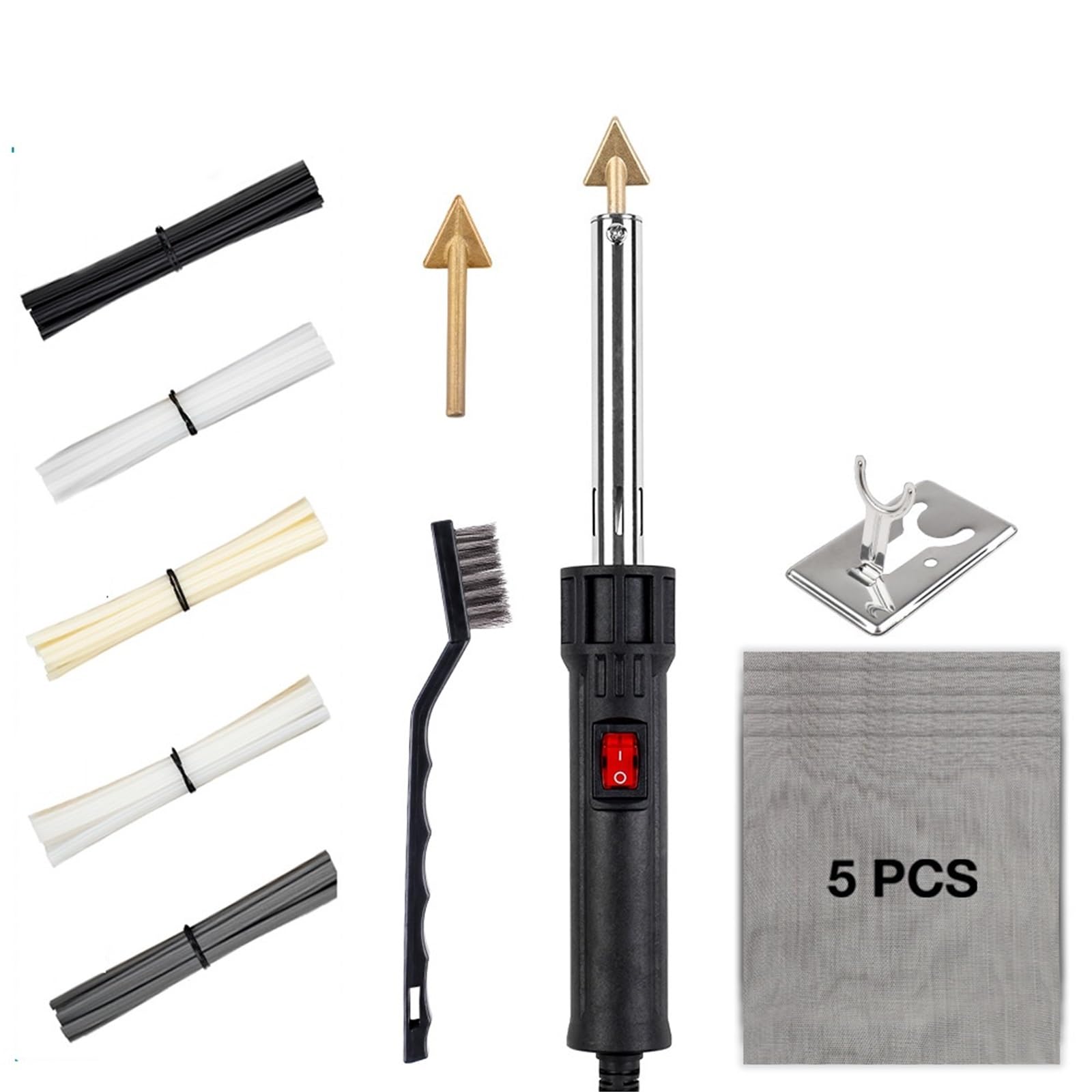 Zgrzewarka do plastiku Zestaw lutowniczy do naprawy zderzaków samochodowych 50W/150W,spawarka plastikowa z PP PE PVC ABS Pistolet do zgrzewania plastiku na gorąco(150W SET)