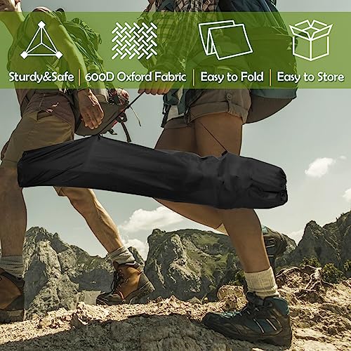 Image of HaSteeL Folding Camping Chair Set of 3, Foldable Black Camp Chairs & Grey Table, Large Lawn Chair Portable for Adults Hiking, Fishing, Picnic, Outdoor BBQ, Travel, Sports, Cup Holders & Storage Bags