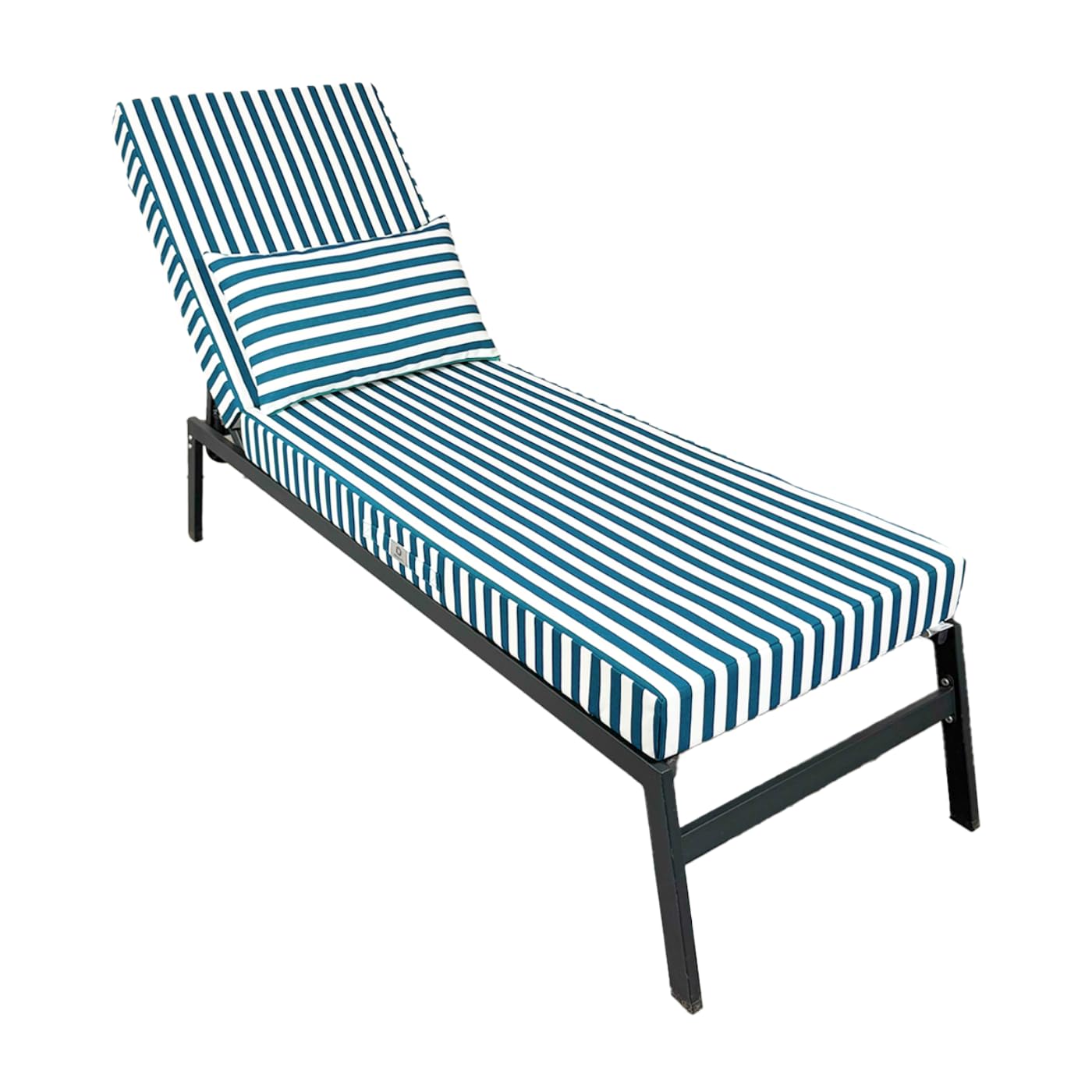 DÉCO Arts Materassino Prendisole 190x60x10 cm con Poggiatesta — Cuscino Sdraio Sfoderabile Idrorepellente Anti-UV — Tessuto 270 g/m² OEKO-TEX — Sdraio Esterno Giardino — A Righe Verde