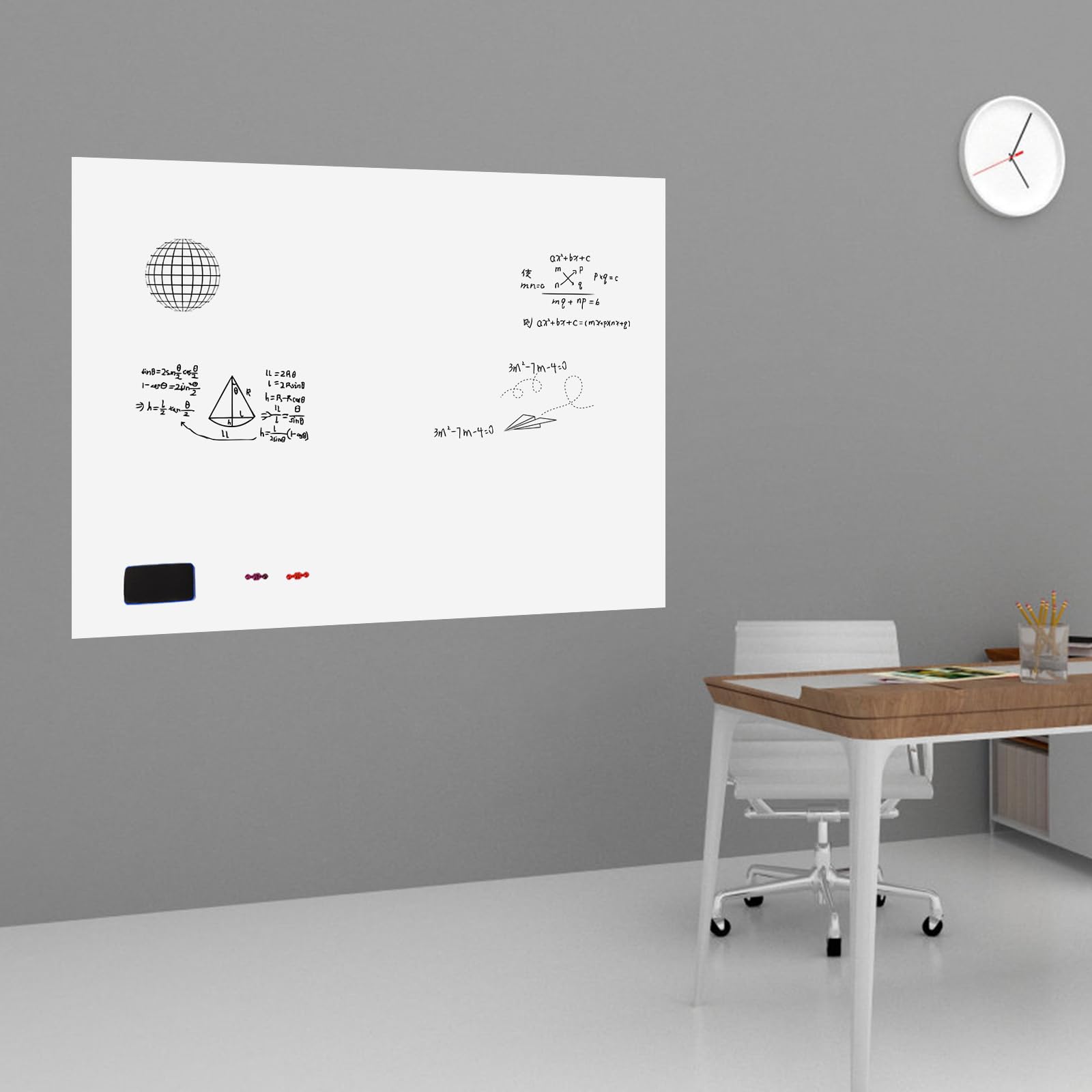 Tableau blanc magnétique autocollant 120 x 90 cm