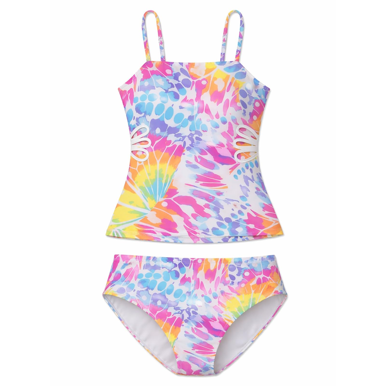 Generisch Badeanzug Mädchen Zweiteiliger Badeanzug für Mädchen mit verstellbarem Gürtel Tankini-Bikini für Teenager Jugendliche zum Schwimmen am Strand im Freibad