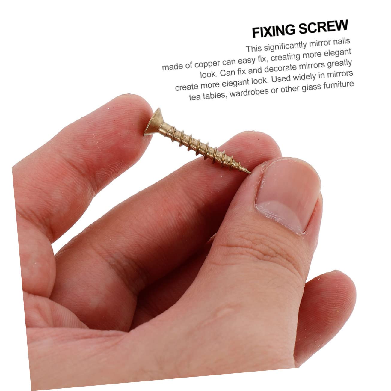 Unomor 16pcs Thickened Copper Decorative Screw Nails for Advertising Boards Self-Tapping Hardware for Glass Signs Photo Frames and Furniture and Practical Wall Mounting