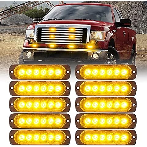 Xprite 10pcs Amber LED Strobe Lights Cover