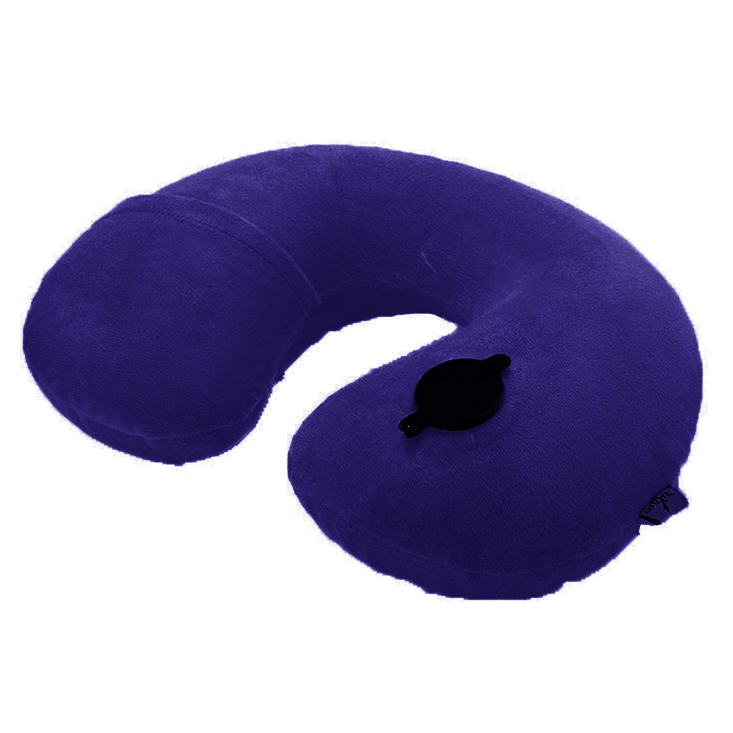 tecmac U-Shape Inflatable Folding Travel Velvety Neck Pillow | Navy Blue