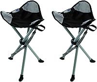 Vista 15 de Travel Chair Slacker Silla trípode para campamento, silla ligera, correa de transporte ajustable para un fácil transporte, patas de pato de gran Azul
