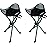 Travel Chair Slacker Tripod Chair for Camping, Set of 2, Adjustable Carry Strap for Easy Transport | Oversized Duck Feet for Improved Stability | Perfect for Outdoor Adventures (Black)