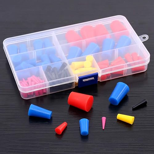 Miniatura 6 de Glarks Kit surtido de tapones cónicos de goma de silicona para enmascarar agujeros durante el recubrimiento en polvo, pintura, inmersión hidráulica,