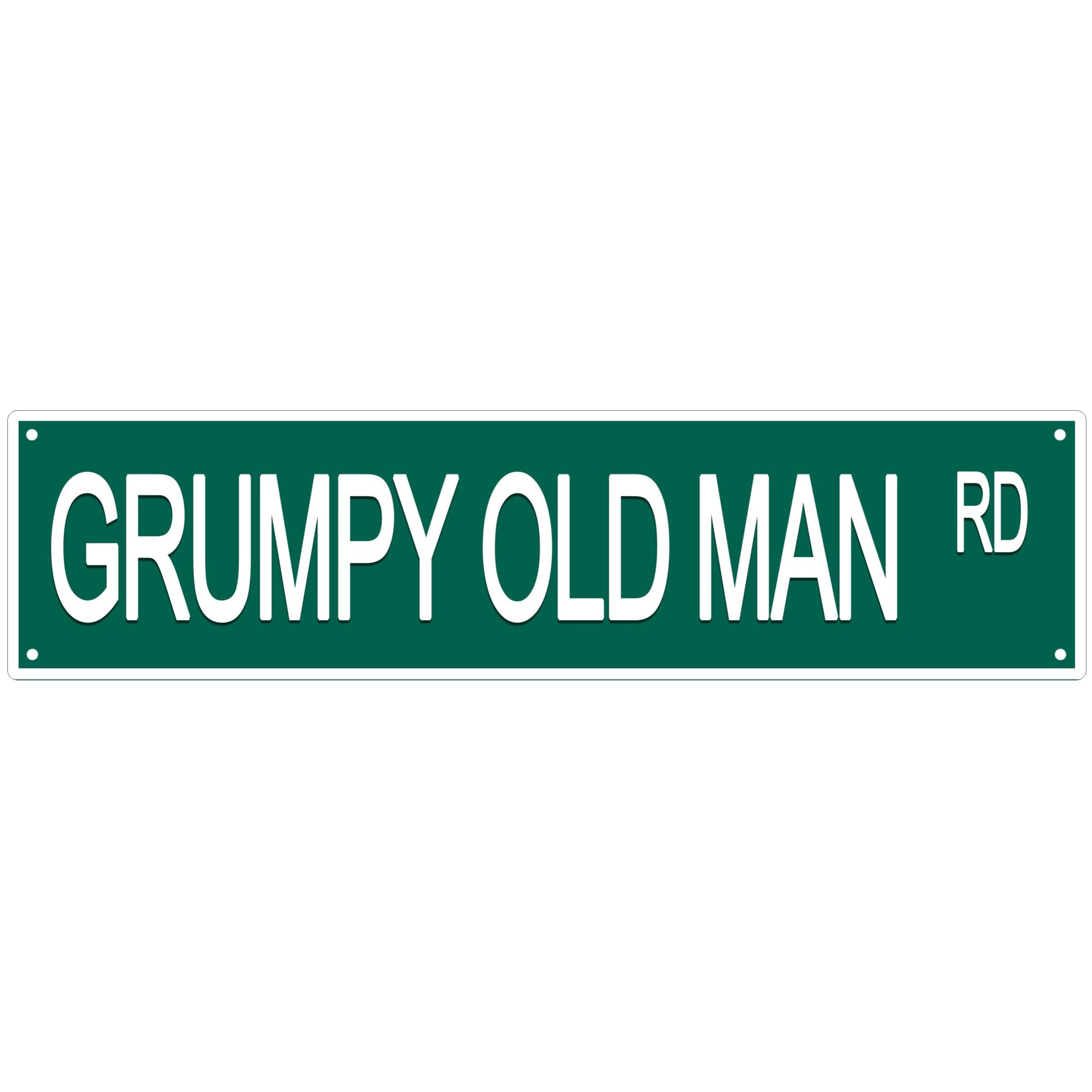 Grumpy Old Funny Street Sign Retro Funny Wall Decor Metal Tin Signs Fall Season Horror Theme Inappropriate Humor Bar Home College Dorm Decor 4x16 Inch