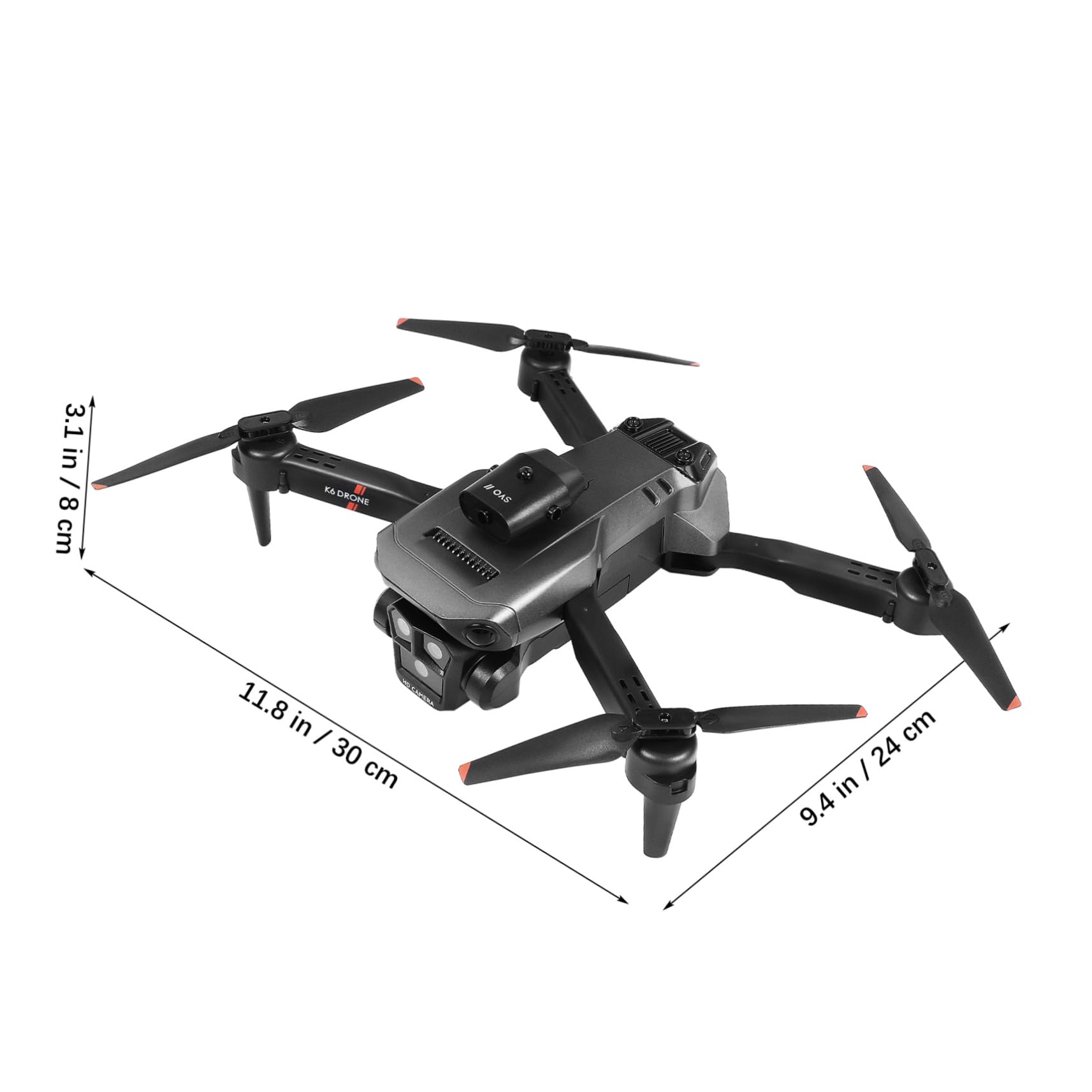 Dron Modelo Max Negro con Triple Cámara HD y Evitación de Obstáculos