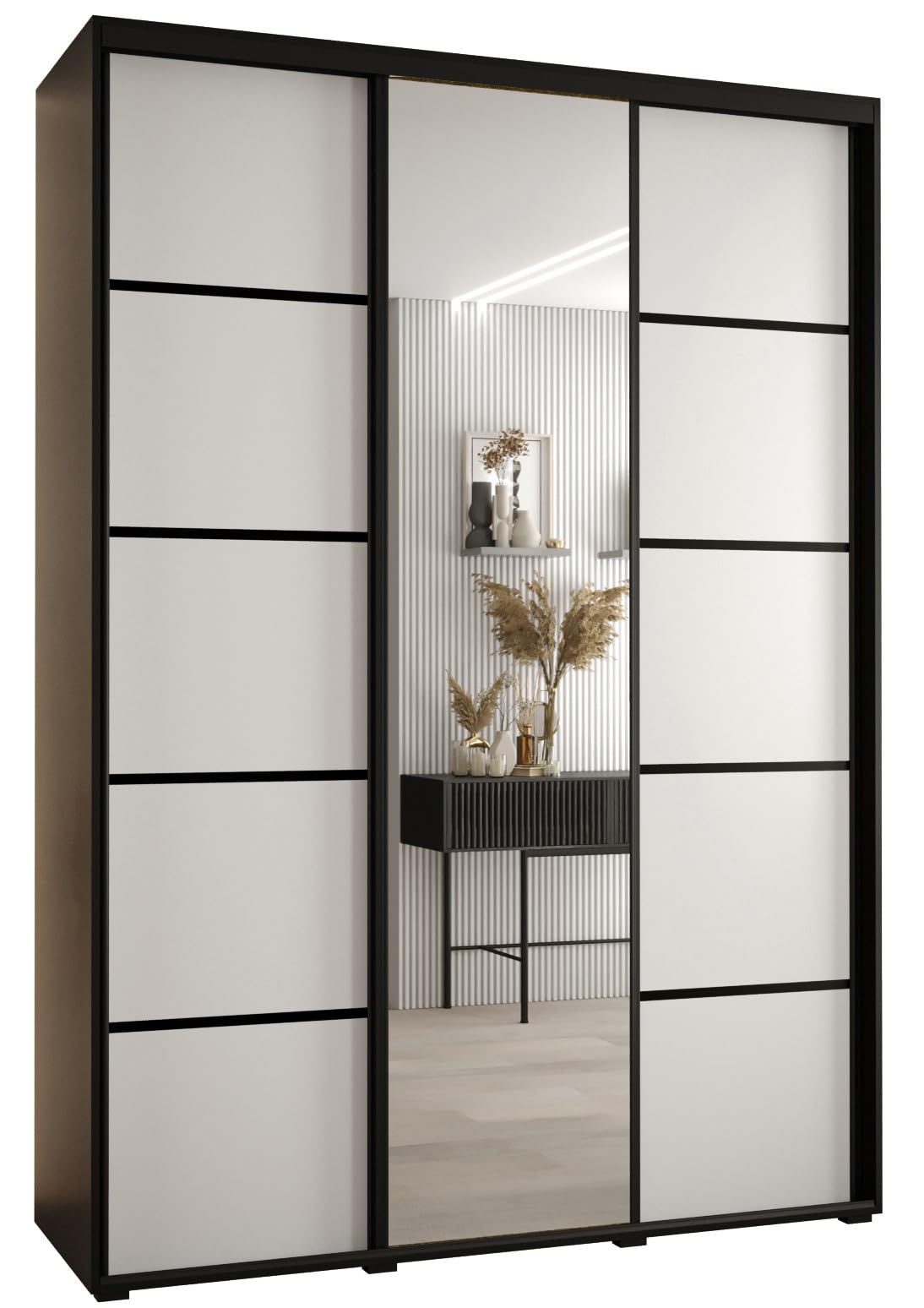 Armoire à 2 Portes Coulissantes ABIKSMEBLE Armoire Davos 2 Avec Miroir