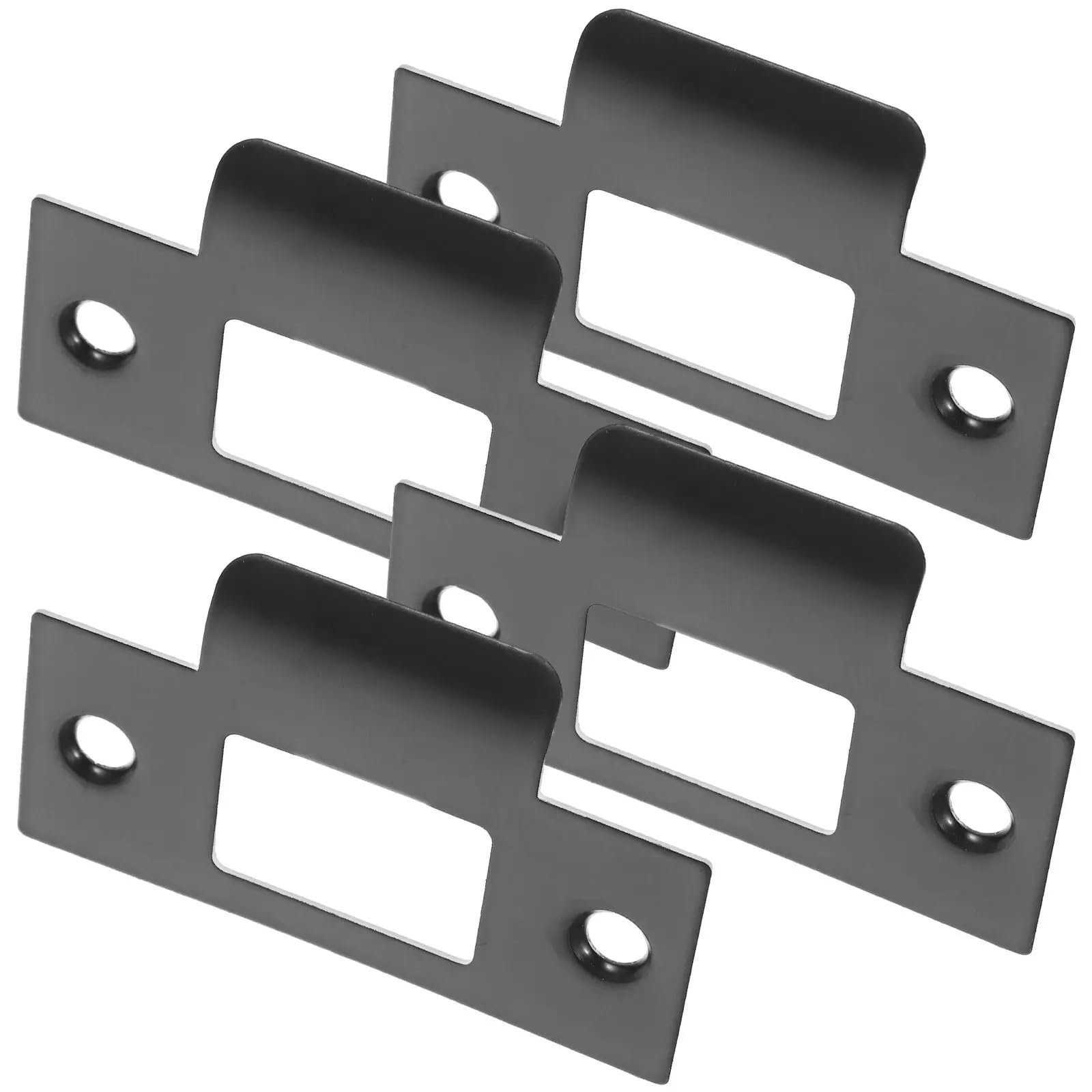 Lot de 20 plaques de gâche de porte - Plaques de guidage - Noir - Renfort - Matériel de pêne dormant - Compatible avec les portes intérieures en bois