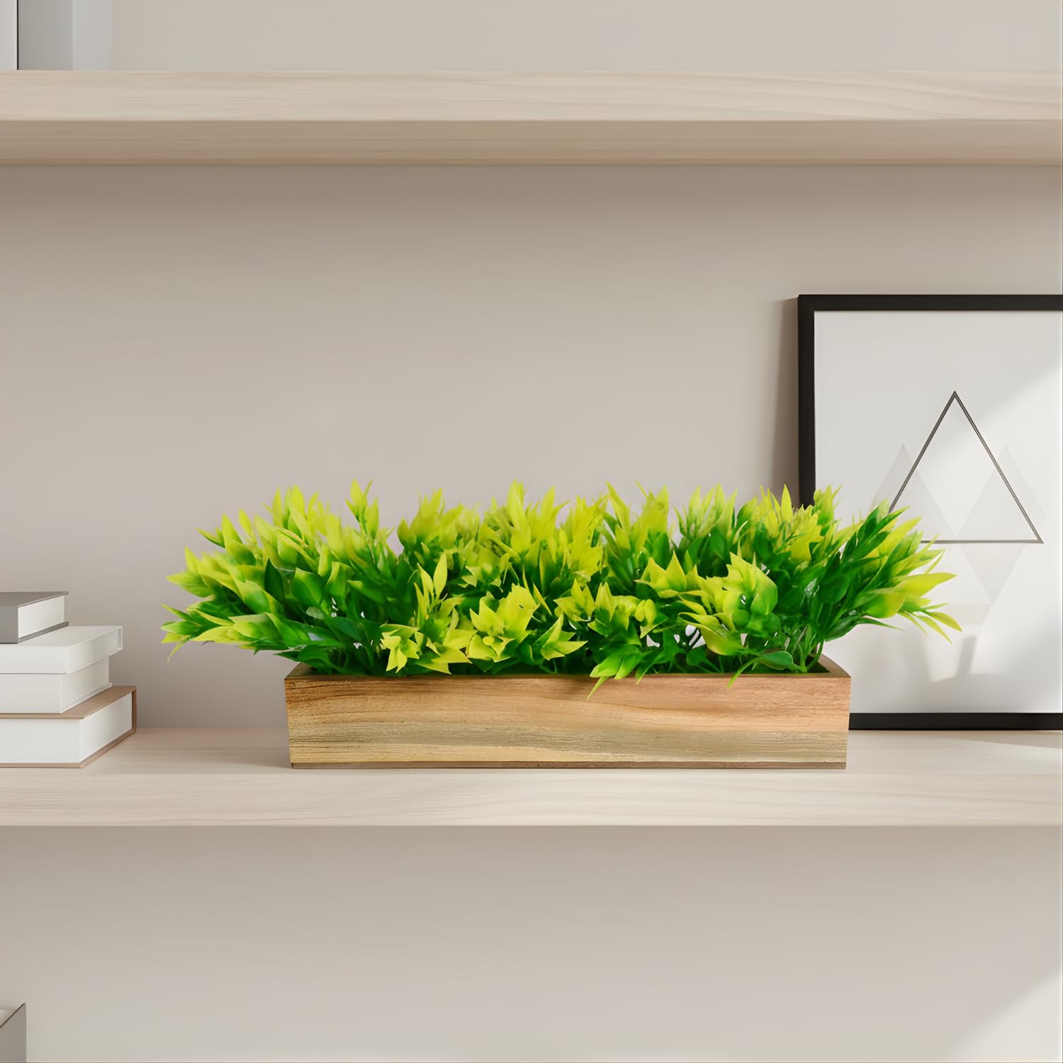 Artificial Plant Leaves - Wooden Tray Decor -12