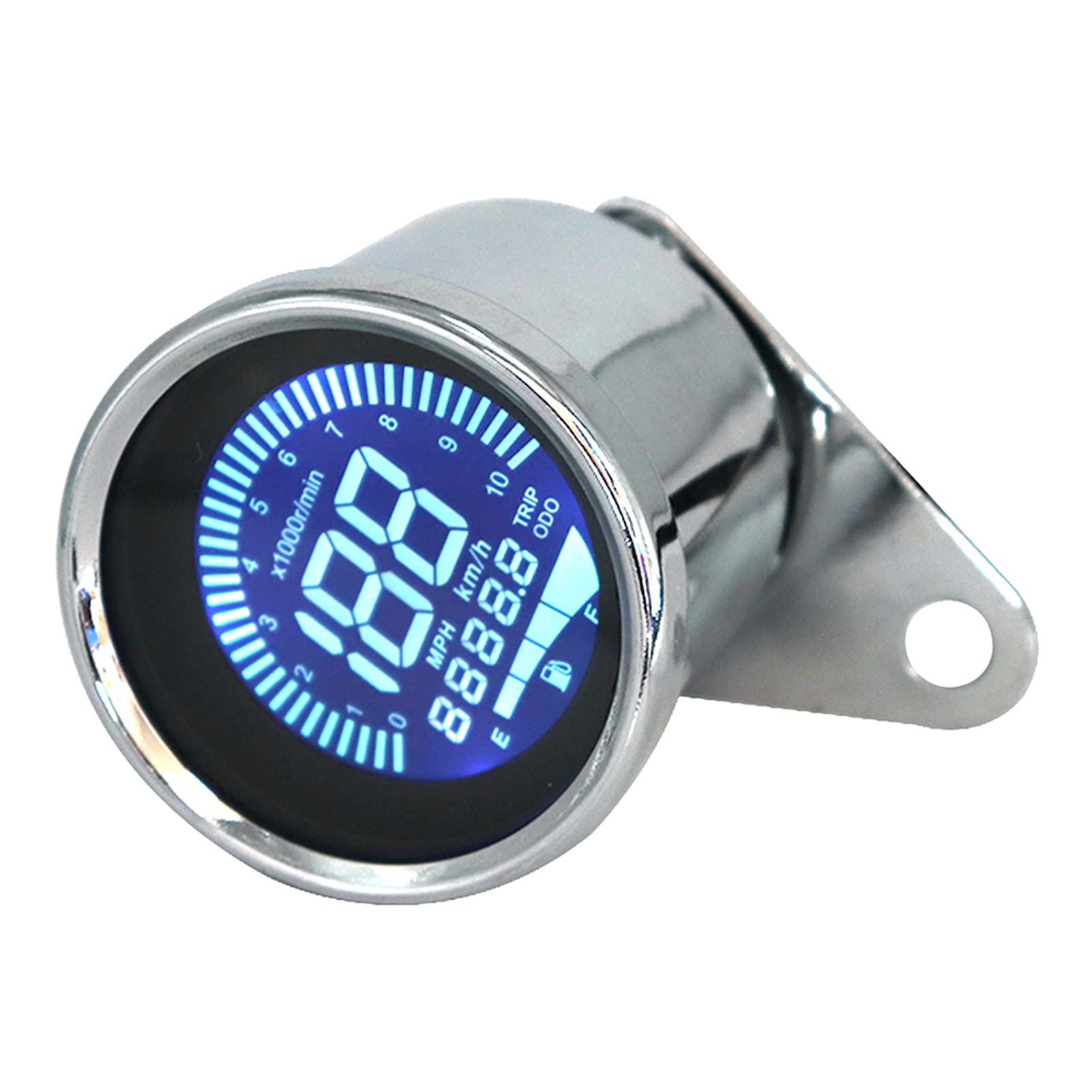Irovami Universal 12V Motorcycle Instrument Modified Digital Motorbike Speedometer Tachometer Gauge LCD Display (7 colors)0-1000RPM 0-199KM/H