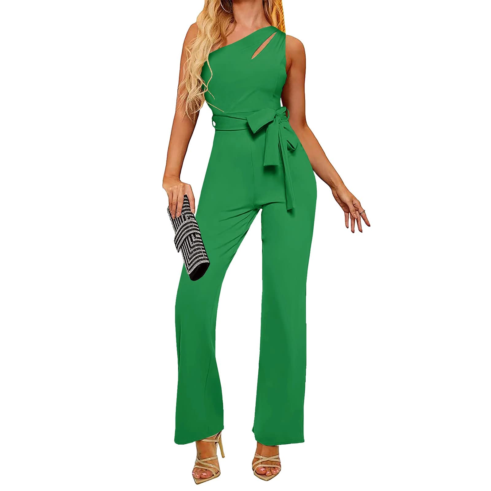 Ameri　ONE SIDE SHOULDER ROMPERS Ameri ONE SIDE SHOULDER ROMPERS Ameri ONE SIDE SHOULDER ROMPERS