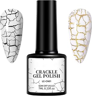 Cool Nail Enamel 7ml Fingernail Decorations Crackle Effect UV Gel Quick Dry | High Pigment Gel Lacquer for Girls Manicure Supplies Women Accessories