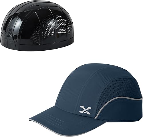 Miniatura 7 de Gorra de béisbol de seguridad ligera para protección de la cabeza, gorra de protección de cabeza transpirable (M18112-verdeazul-largo)
