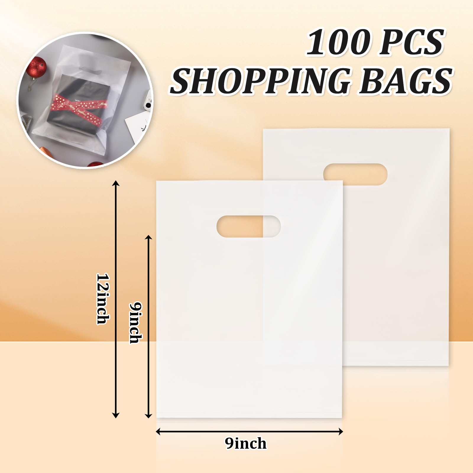 GoClimber 100 Pack Clear Plastic Bags, 9