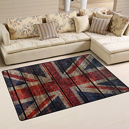Use7 Tapis antidérapant Union Jack pour salon, chambre à coucher 100 x 150 cm