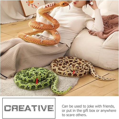 Miniatura 9 de STOBOK Juguetes para niños de felpa de simulación de serpiente, boa constrictor de peluche realista, serpiente de peluche de serpiente de peluche