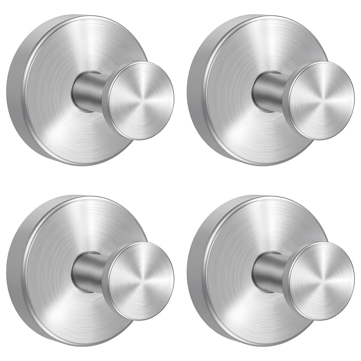 Drenky Suction Cup Hooks 4 Pack Sucker Hook for Bathroom 304 Stainless Steel Removable and Reusable for Hanging Towels Mounting on Glass Shower Doors