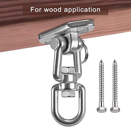 Miniatura 2 de Kit colgante para silla de hamaca, soporte de techo oscilante, gancho giratorio de 360, parque infantil, árbol, gimnasio, cuerda, soporte de juego