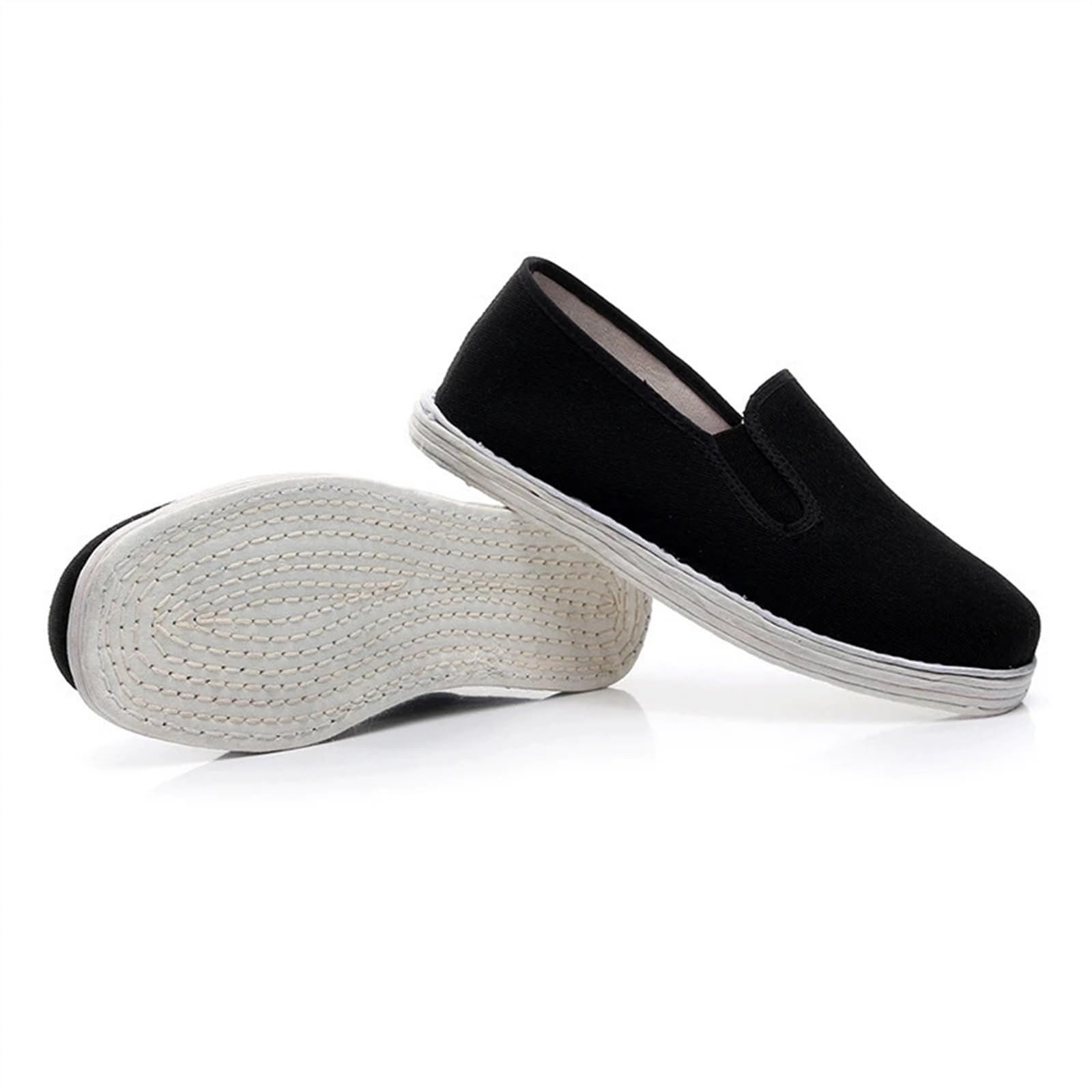 Zapatos De Tela De Kung Fu Chino Tradicional For Hombres, Zapatos De Algodón Negro, Zapatillas De Wing Chun Tai Chi, Zapatos De Artes Marciales De Algodón Puro, Zapatos Deportivos(42)