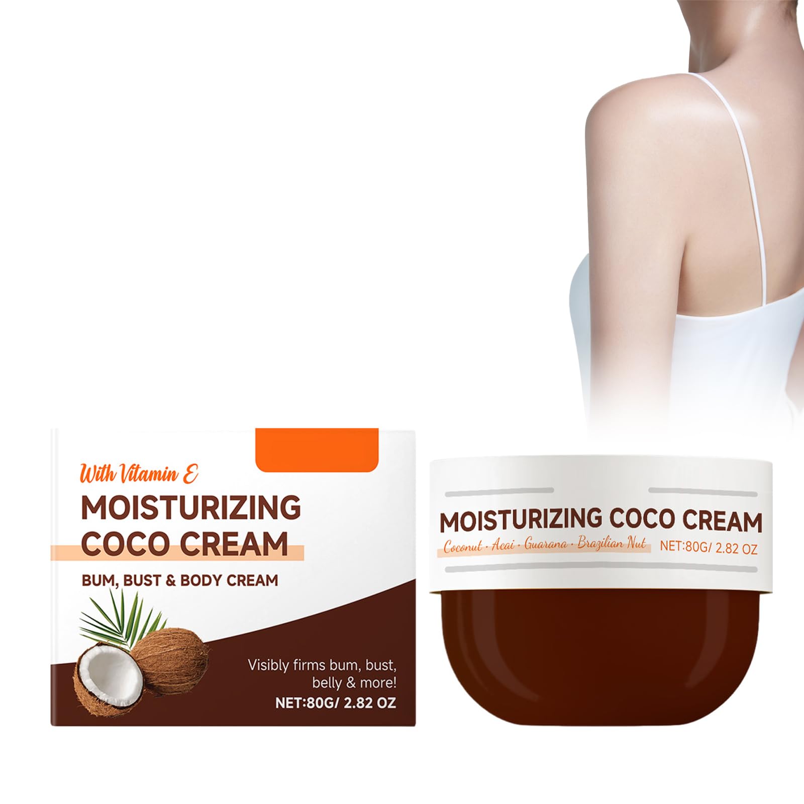 Aceite De Coco En Loción, Hidratante Corporal, Crema Corporal Que Nutre Y Suaviza La Piel, Crema Corporal Hidratación Profunda, Mejora La Piel Seca Y La Piel Suave, 80 G