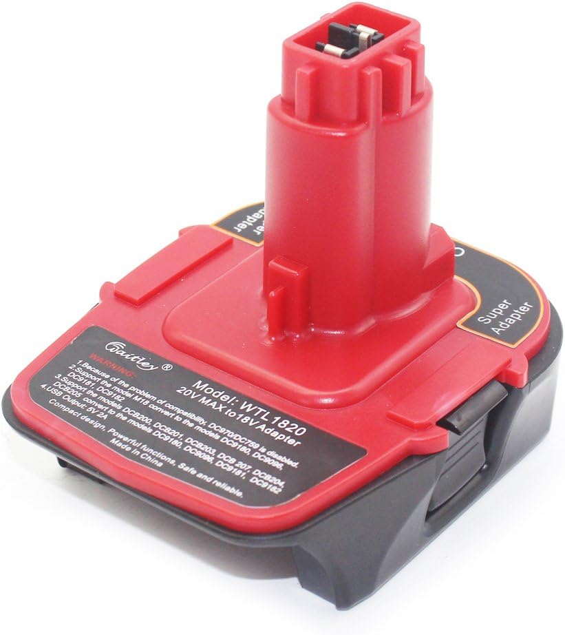 AOYAN - Battery Adapter 18V - 20V add USB Power bank function Converted DCB606 DCB200 M18 into DeWALT DC9096 DC9180.