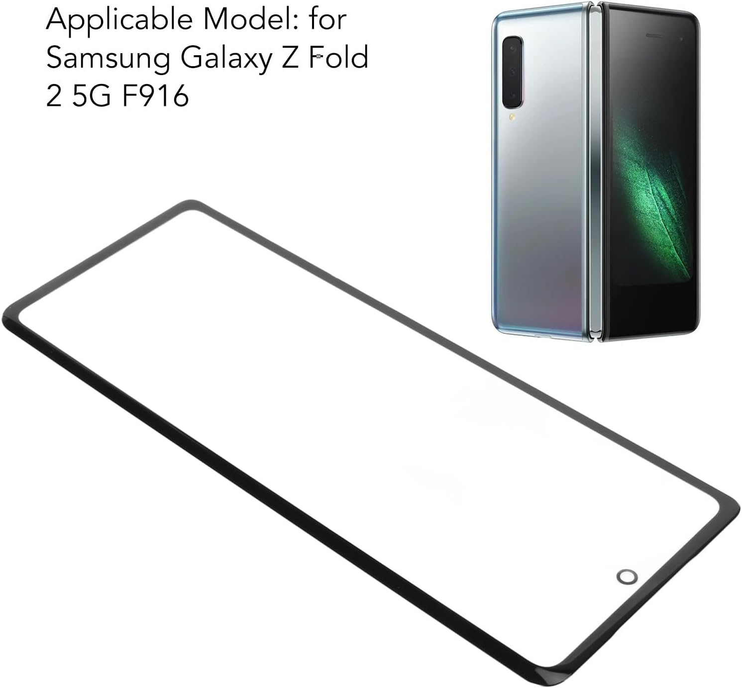 Front Screen Glass Outer Panel Lens Replacement,OCA Repair Tools Kit, Glass Screen Spare Parts Kit, Compatible with Z Fold 2 5G F916