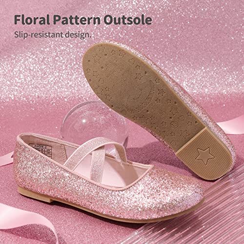 Dream Pairs D195-3A9PP12-H67KI-02PFTP Girls Ballerina Dress Shoes Mary Jane Flats,Size 12 Little Kid,Pink,Angie-2 thumb #4