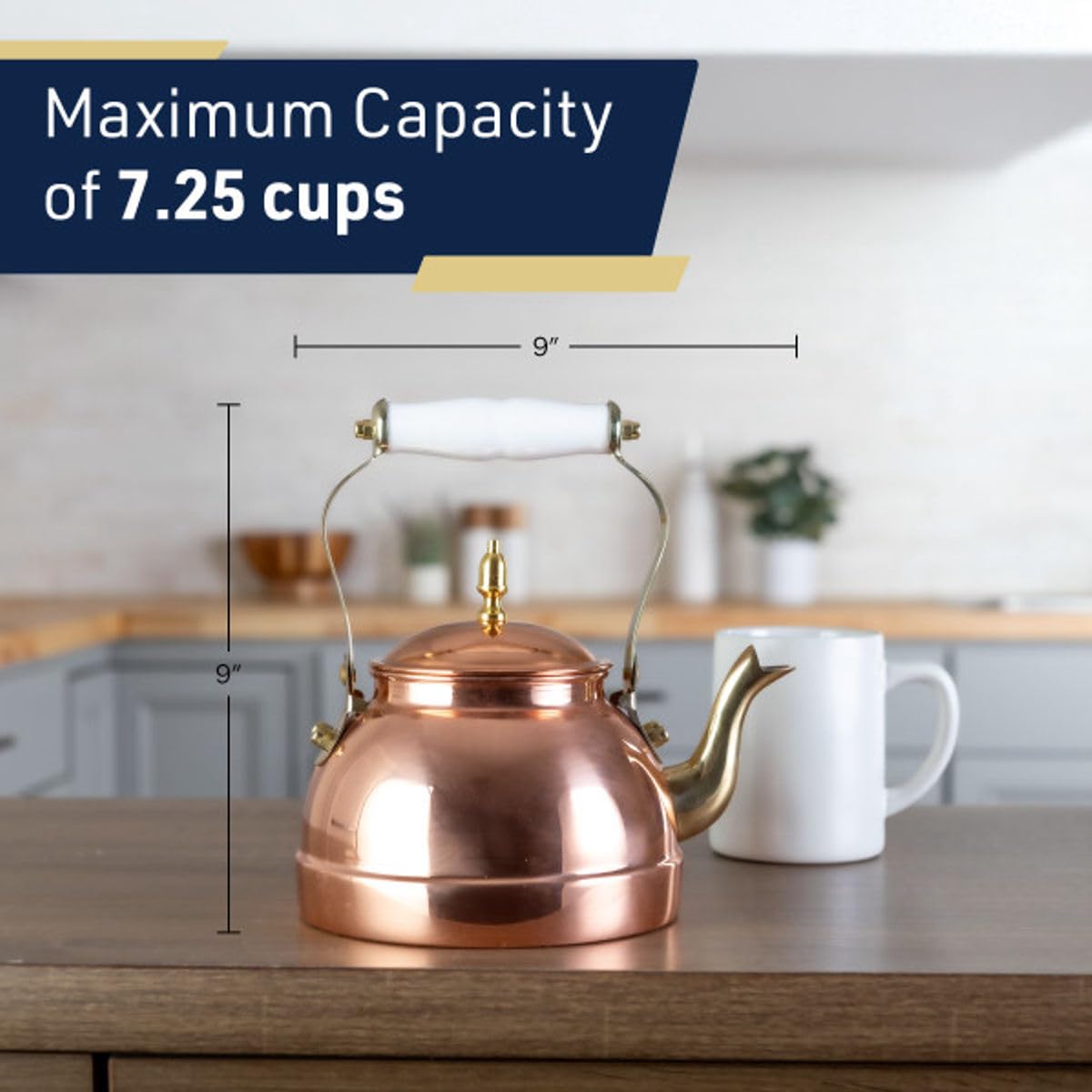 Amazon.com: Classic Cuisine Copper Tea Kettle - Teapot for