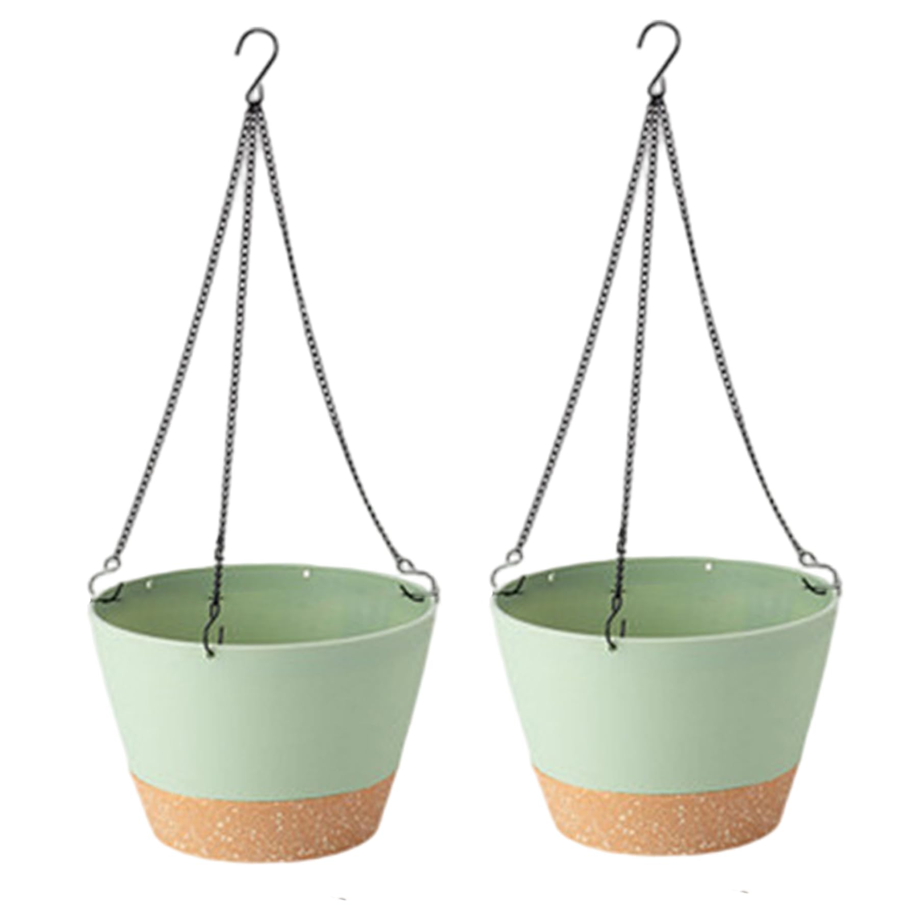 Pots de fleurs suspendus pour balcon et porche : duo vert 10 pouces