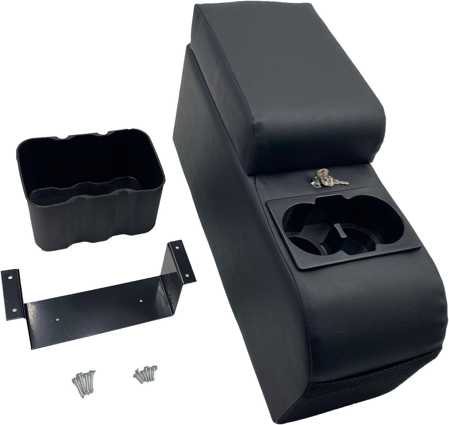 Truck Center Console Truck Seat/Bench Organizer for Jeep CJ/Wrangler YJ | Fits 1976-1983 Jeep CJ5 / 1976-1986 Jeep CJ7（Black）