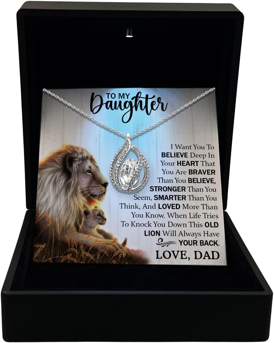 TRYNDI To My Daughter Necklace from Dad - Heartfelt Gift for Birthday, Mother's Day, Christmas, Valentine's Day - Elegant Daughter Gifts for Birthday
