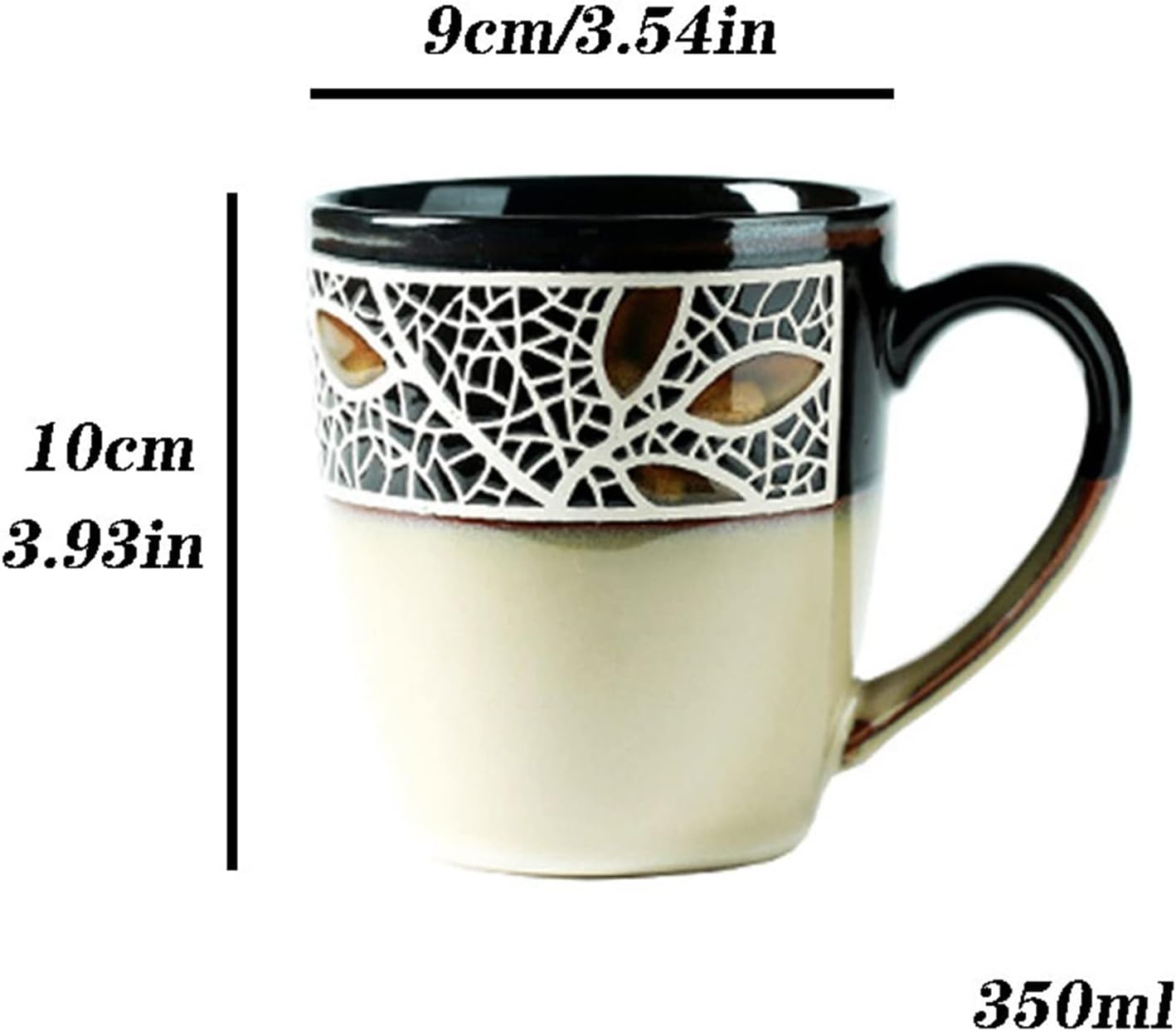 350ML Ceramic Household Living Room Tea Cup Creative Personality Coffee Cup Heating Mug Breakfast Cereal Cup
