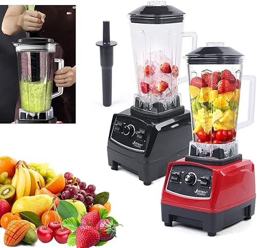 Miniatura 4 de CeRaBuRET 3HP 2200W - Exprimidor de licuadora de grado doméstico resistente, negro, contenedor transparente de 2 L