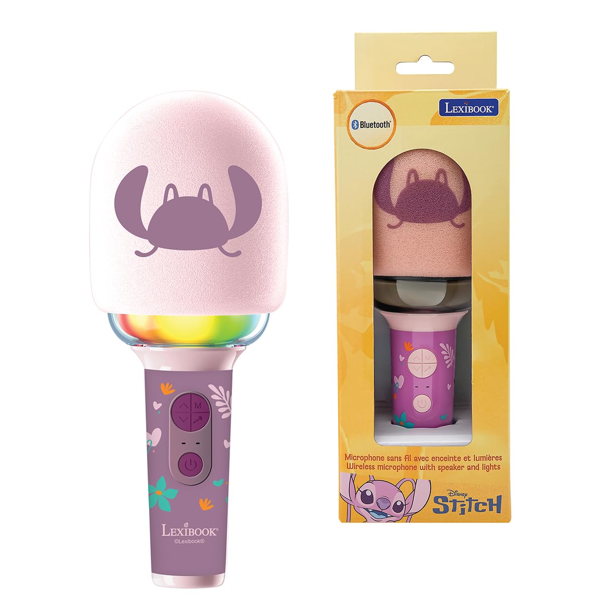 Lexibook, Stitch Angel, Mikrofon karaoke, MIC280D1 | Efekty dźwiękowe, efekty świetlne, różowy