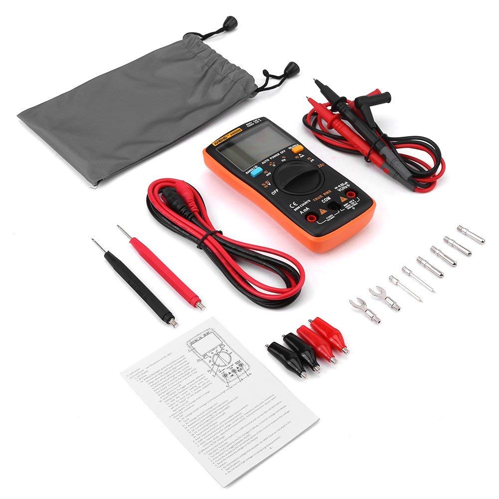Digital-Multimeter AN8008 AC-DC-Voltmeter Mit Automatischer Bereichswahl Elektronisches Ohm/Volt, Spannung Strommessgerät Multi-Tester Diode Durchgangsprüfer Meter mit Hintergrundbeleuchtung