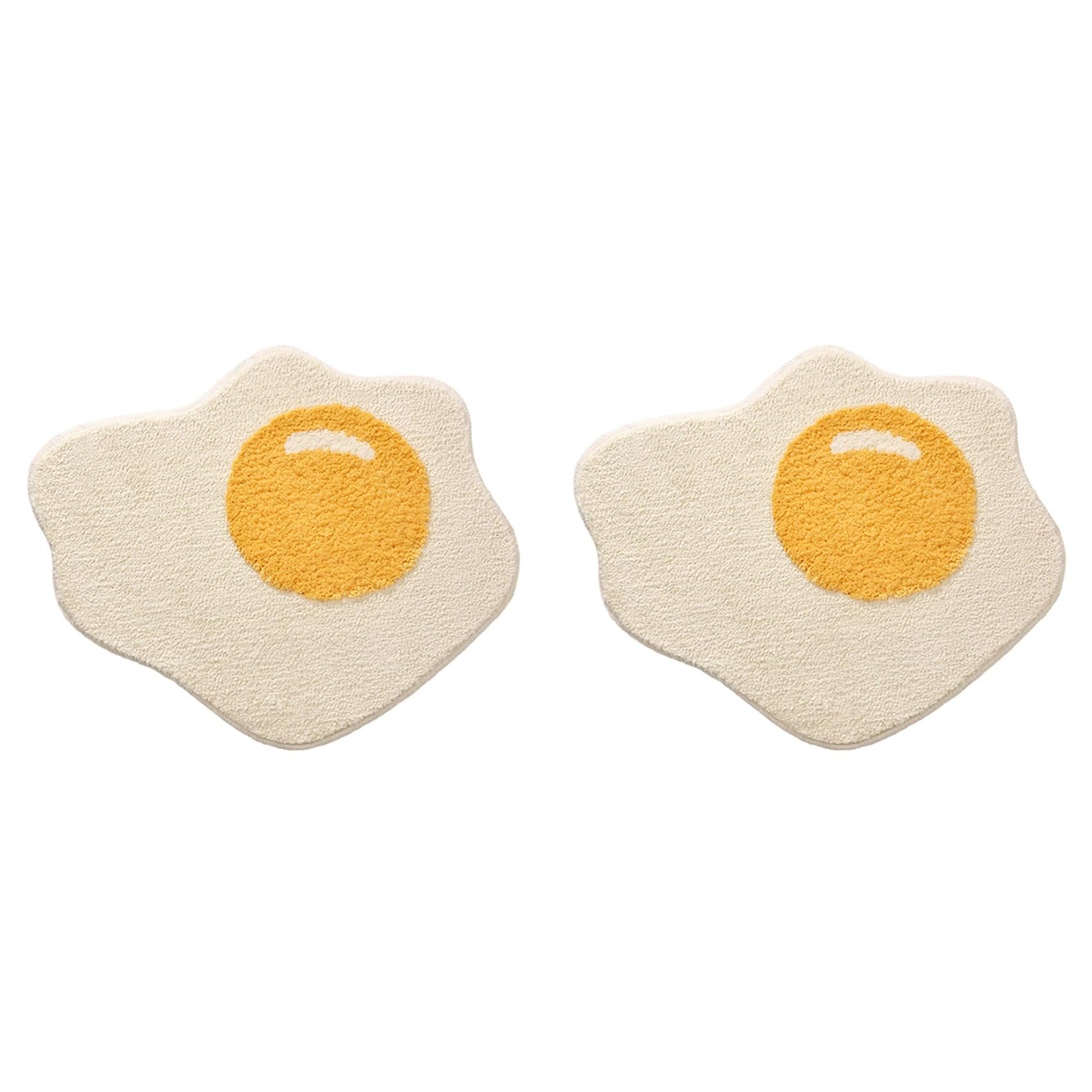 Hndhbfgrt 2X Poached Egg Carpet Children'S Floor Mat Cartoon Carpet Anti-Slip Floor Mat Soft Comfortable Absorbent Home Decor C