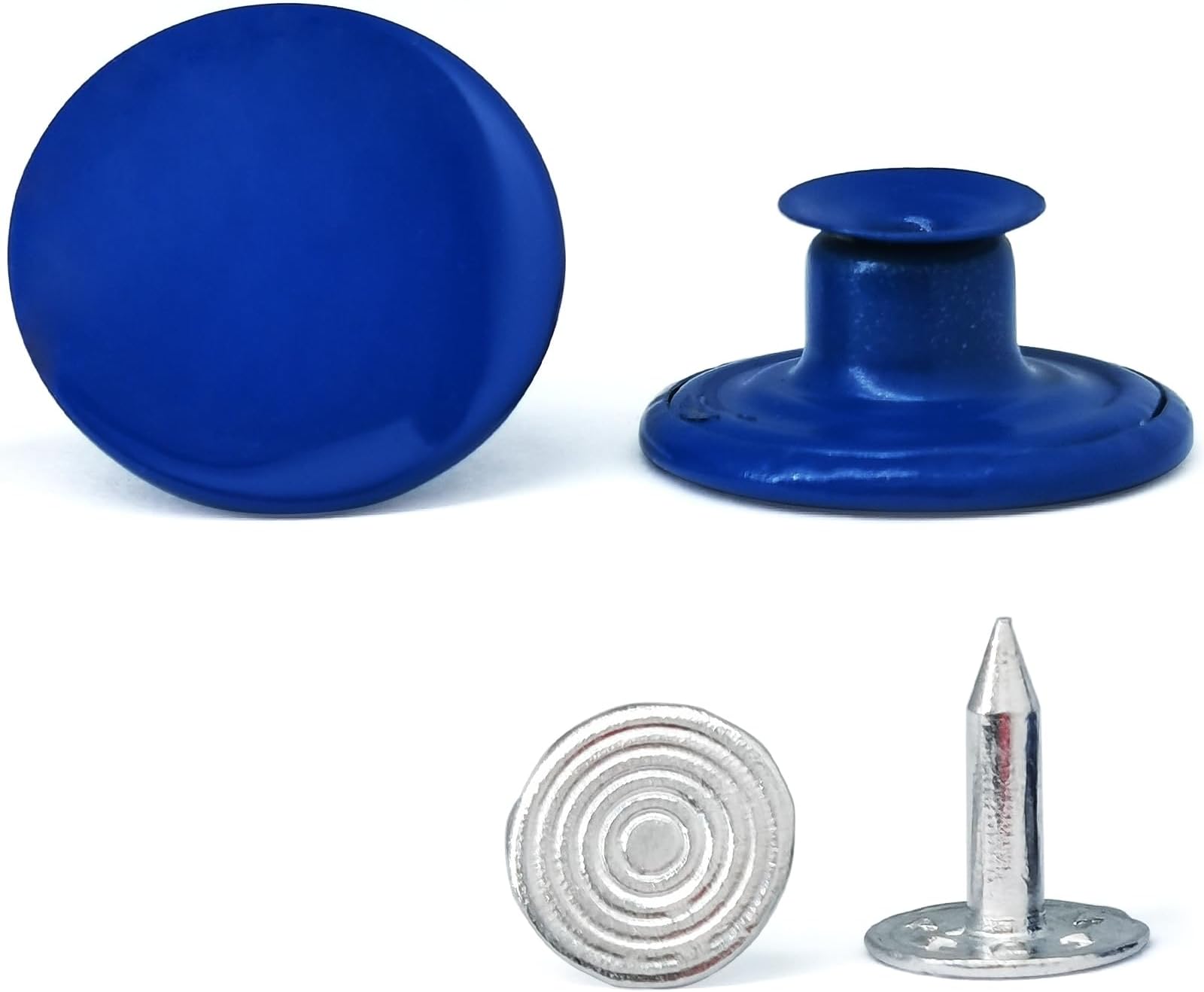 20SETS 17mm/0.67in Jeans Button with Rivets Pin,No-Sew Adjustable Jeans Button Pins(Sapphire Blue)