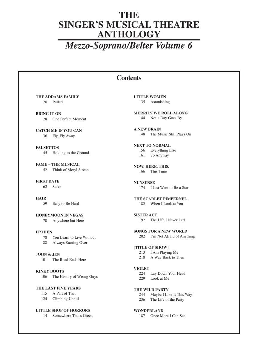 Singer's Musical Theatre Anthology Volume 6: Mezzo-Soprano/ Belter | Broadway Vocal Sheet Music Songbook for Piano Vocal Guitar | 32 Songs for Performers, Teachers and Vocal Coaches