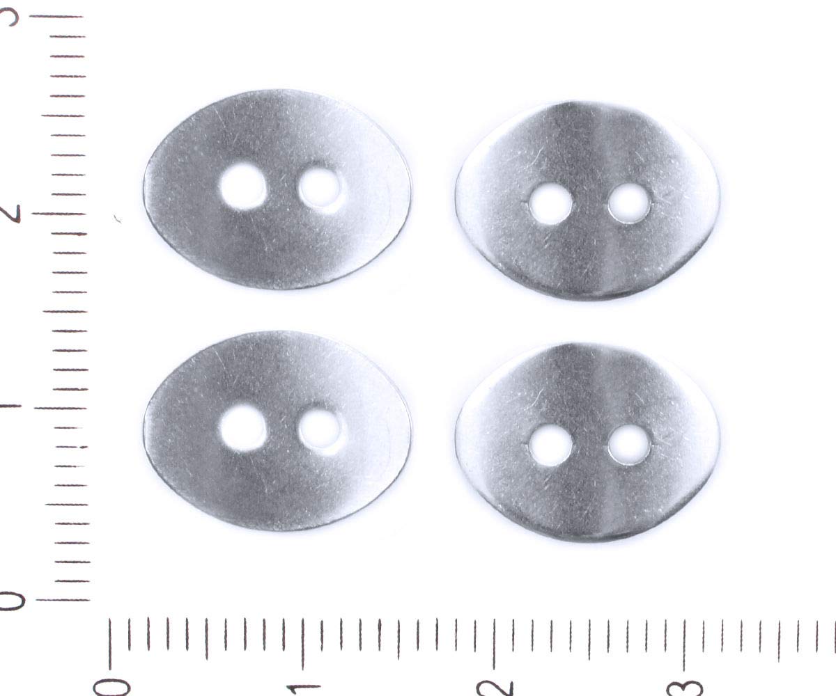 6pcs Stainless Steel Flat Oval Wrap Bracelet Button Clasps Metal