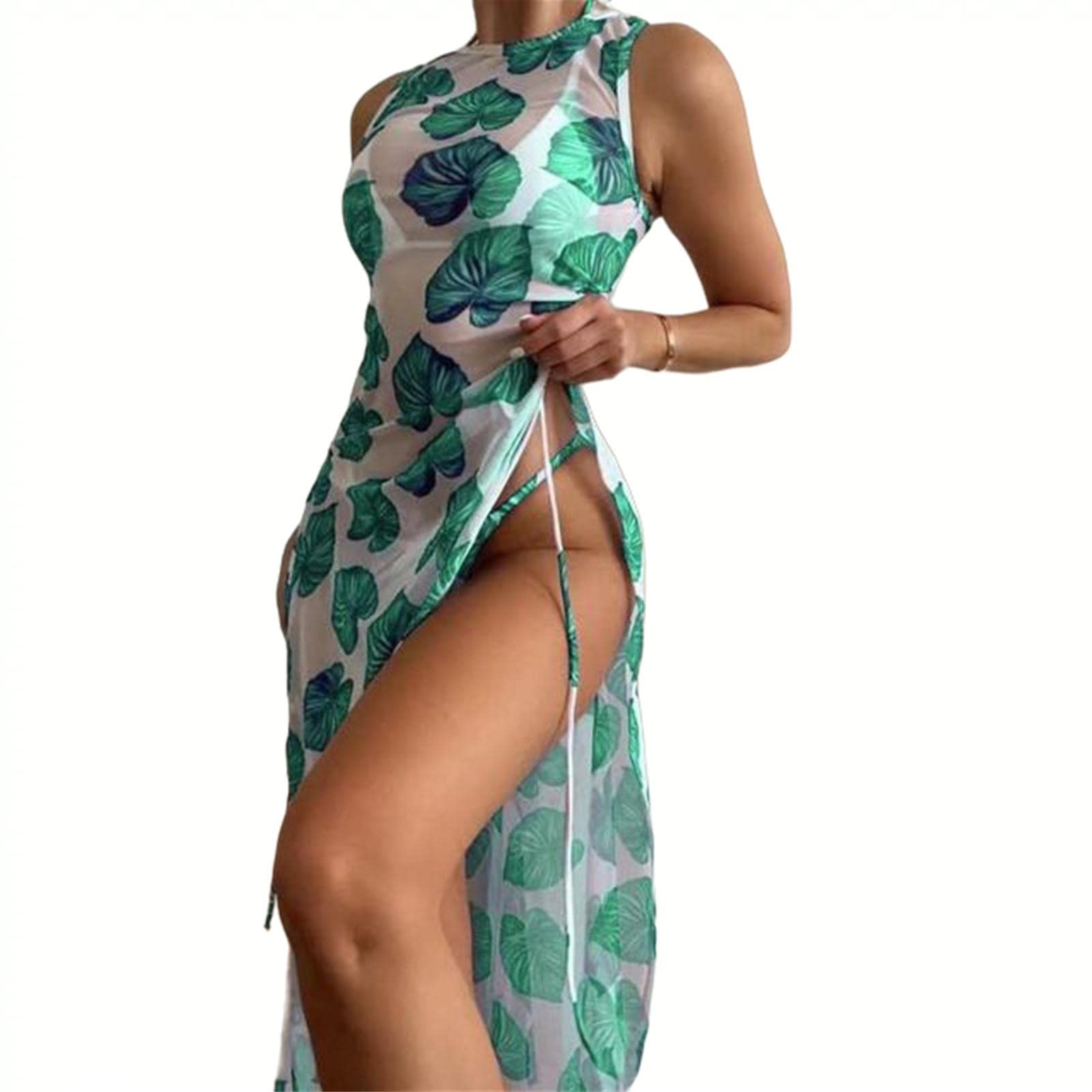 Bikini Sexy Club Wear 3-częściowy strój kąpielowy luksusowy damski dziewczęcy zestaw ze spódnicą plażową dla kobiet wiele kolorów-E, S